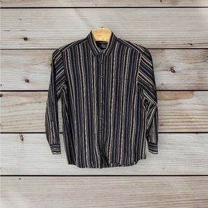 Men’s Bugatchi Uomo Size XXL Multicolor‎ Flip Cuff Button Up Long Sleeve Shirt